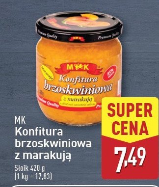 Konfitura brzoskwiniowa z marakują M&k promocja w Aldi