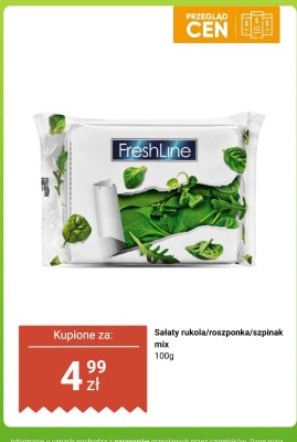 Sałaty rukola, roszponka, szpinak mix 100g promocja w Dino