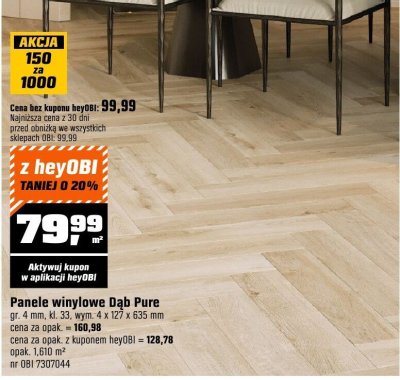 Panele winylowe Dąb Pure promocja w OBI