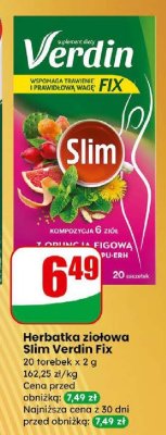 Herbatka ziołowa Slim Verdin Fix promocja w Dino