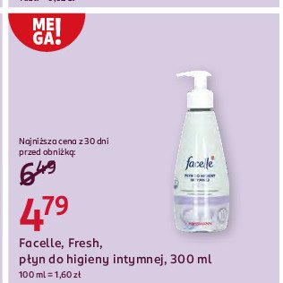 Płyn do higieny intymnej fresh Facelle intim promocja w Rossmann