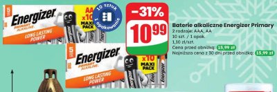 Baterie alkaliczne Energizer Primary 2 rodzaje: AAA, AA promocja w Dino