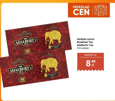Herbata czarna Breakfast Tea Adalbert's Tea 25 torebek promocja w Biedronka