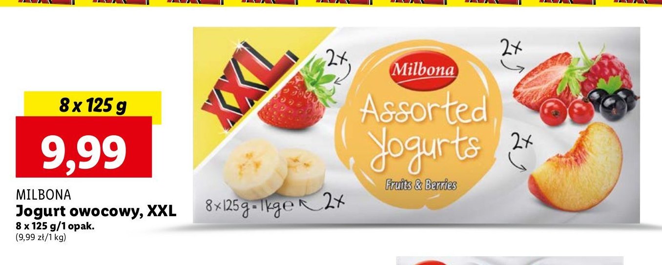 Jogurt wieloowocowy Milbona promocja