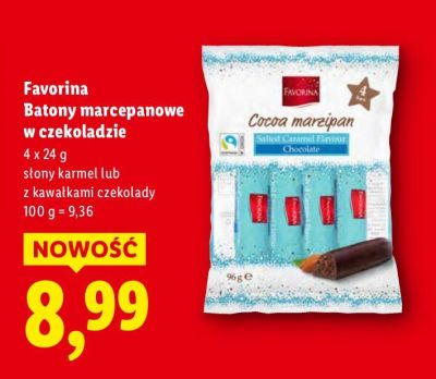 Batony marcepanowe w czekoladzie słony karmel  promocja w Lidl