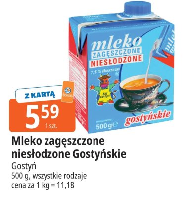 Mleko zagęszczone niesłodzone Gostyńskie Gostyń 500 g promocja w Leclerc