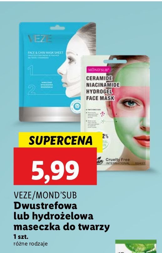 Maseczka hydrożelowa do twarzy Mond'sub promocja w Lidl