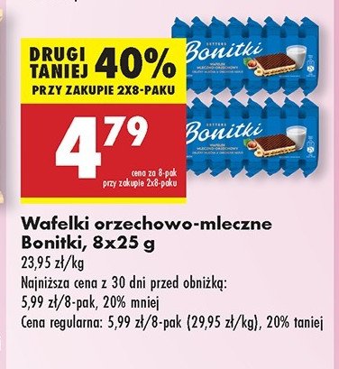Wafelki orzechowo-mleczne Bonitki promocja w Biedronka