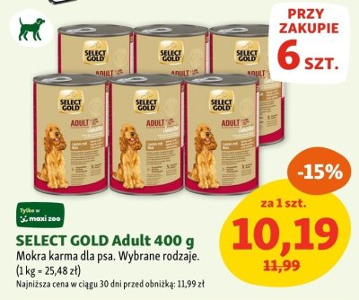 Karma mokra SELECT GOLD Adult 400 g promocja w MAXI ZOO