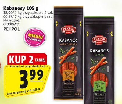 Kabanosy Pekpol klasyczne, drobiowe promocja w Prim Market