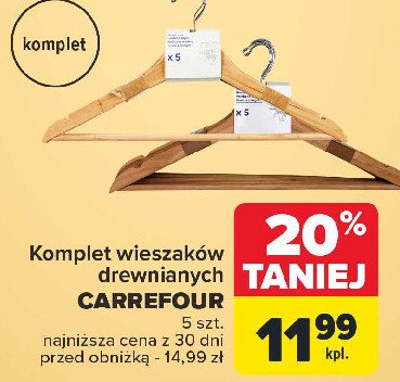 Wieszaki drewniane Carrefour promocja