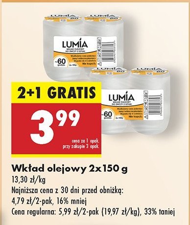 Wkład olejowy 60 h Lumia promocja