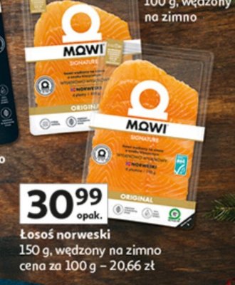 Łosoś norweski 150 g wędzone na zimno promocja w Auchan