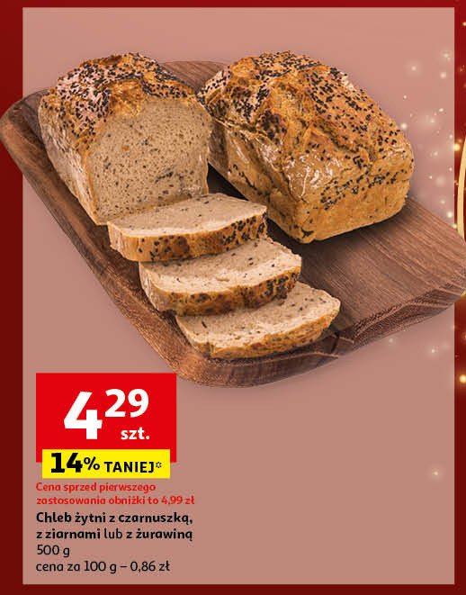 Chleb żytni z żurawiną promocja w Auchan