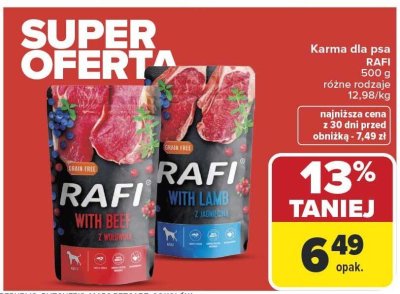 Karma dla psa RAFI różne rodzaje promocja w Carrefour