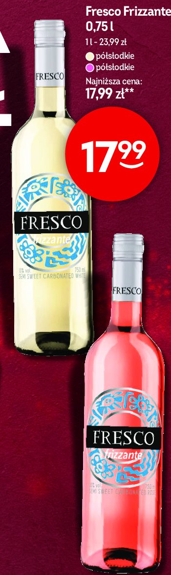 Wino Fresco frizzante white promocja