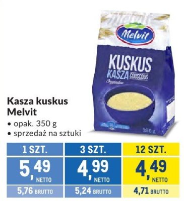 Kasza kuskus Melvit promocja w Makro