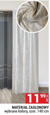 Materiał zasłonowy, wybrane kolory, szer. 140 cm promocja w Merkury Market