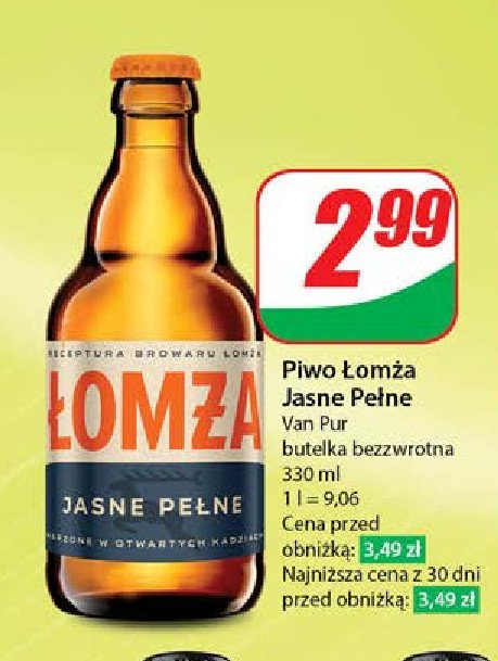 Piwo Łomża jasne pełne promocja w Dino