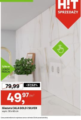 Płytki ceramiczne Glazura CALA GOLD i SILVER promocja w Leroy Merlin
