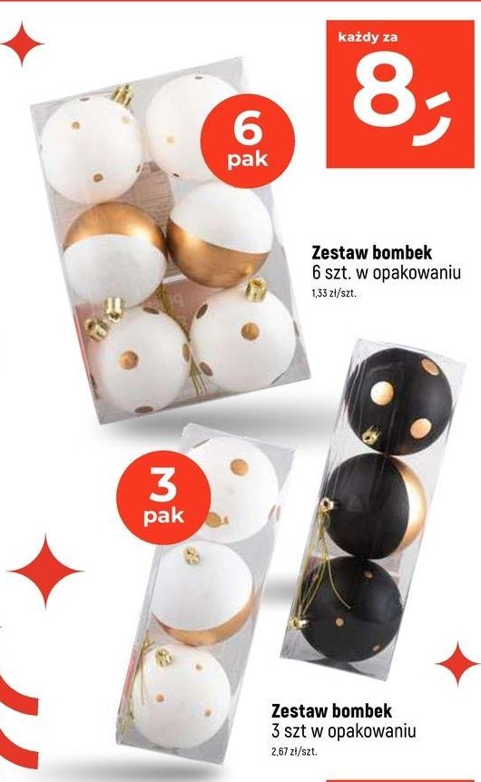 Bombki plastikowe dekorowane promocja