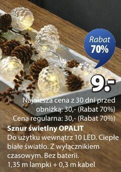 Sznur świetlny OPALIT do użytku wewnątrz 10 LED promocja w Jysk