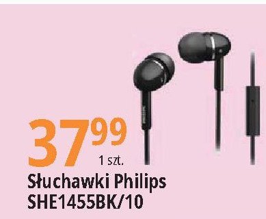 S艂uchawki dokana艂owe she1455bk/10 Philips promocja