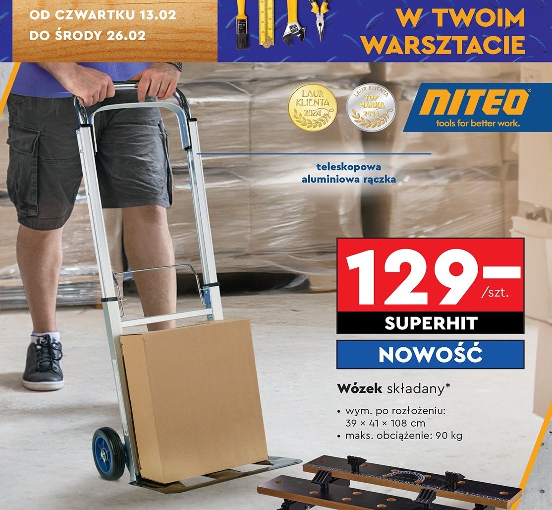 Wózek składany Niteo tools promocja w Biedronka