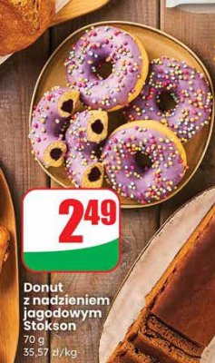 Donut z nadzieniem jagodowym Stokson promocja w Dino