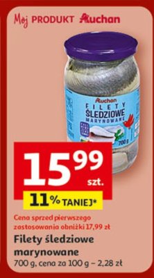 Filety śledziowe marynowane Auchan 700 g promocja w Auchan