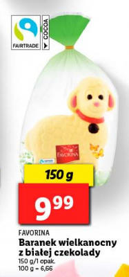 Baranek wielkanocny z bia艂ej czekolady Favorina promocja