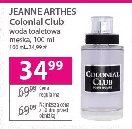 Woda toaletowa JEANNE ARTHES COLONIAL CLUB POUR HOMME promocja