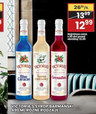 Syrop Victoria's Blue Curacao 480ml promocja w Wafelek