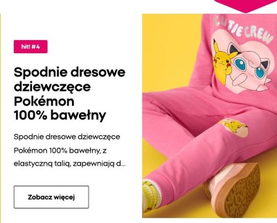 Spodnie dresowe dziewczęce Pokémon 100% bawełny promocja w Pepco