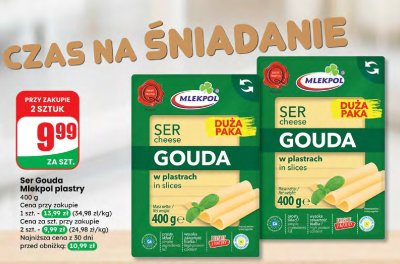 Ser Gouda Mlekpol plastry promocja w Dino