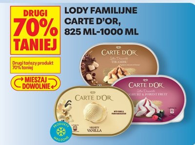 Lody familijne Carte d'Or 825 ml-1000 ml promocja w Biedronka