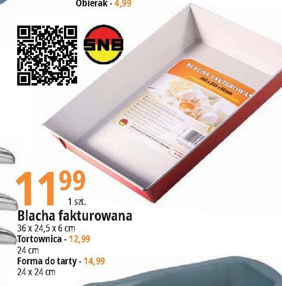 Blacha non stick fakturowana 36 x 24,5 x 6 cm Snb promocja