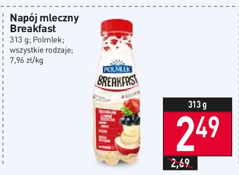 Jogurt truskawka czarna porzeczka POLMLEK BREAKFAST promocja
