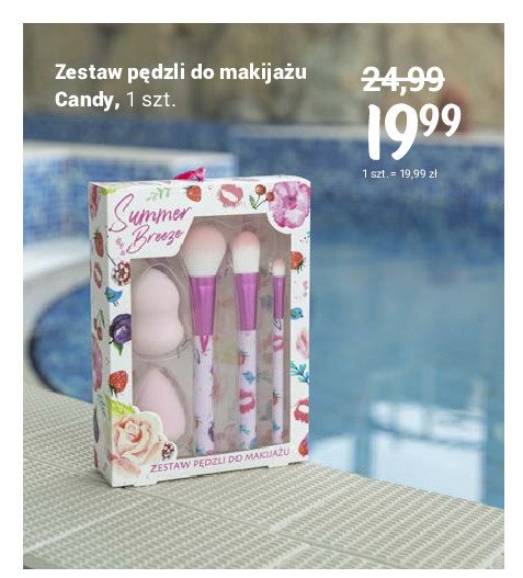 Zestaw do makijażu candy: 3 pędzle + 2 gąbki promocja