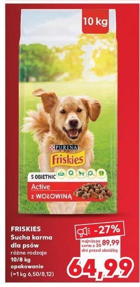 Karma dla psa wołowina FRISKIES ACTIVE promocja w Kaufland