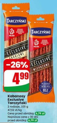 Kabanosy Exclusive wieprzowe promocja w Dino