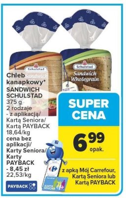 Chleb kanapkowy Sandwich SCHULSTAD promocja w Carrefour