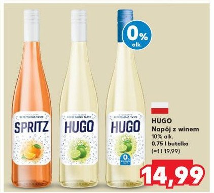 Wino LOUIS FERNANDET HUGO ALKOHOLFREI promocja w Kaufland