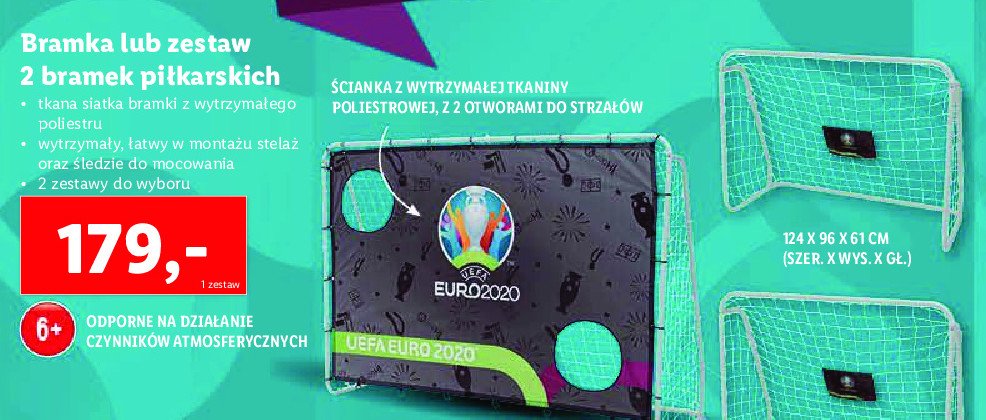 Bramka pi艂karska 124 x 96 x 61 cm promocja