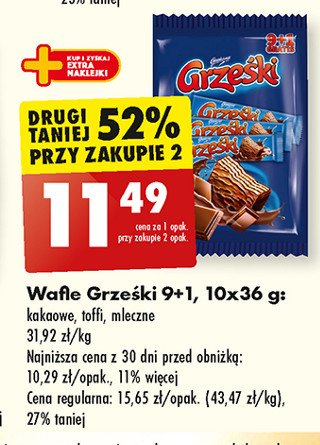 Wafelek kakaowy Grześki promocja