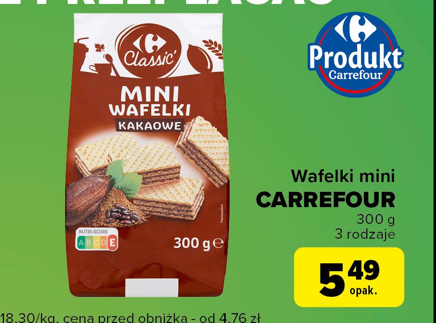 Wafelki kakaowe Carrefour promocja