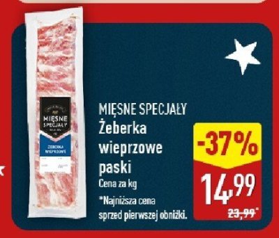 Żeberka wieprzowe paski promocja w Aldi