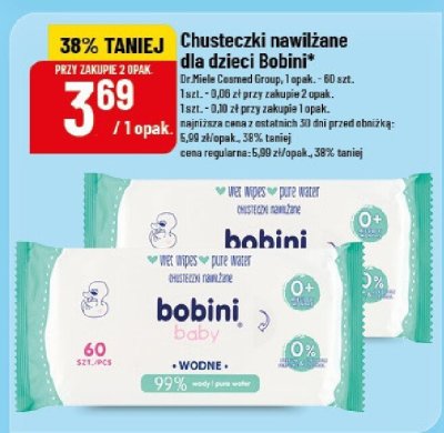 Chusteczki nawilżane dla dzieci Bobini promocja w POLOmarket