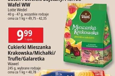 Galaretki w czekoladzie Wawel mieszanka krakowska promocja w Leclerc