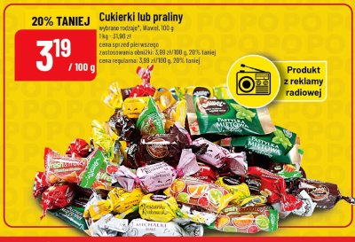 Cukierki lub praliny wybrane rodzaje Wawel promocja w POLOmarket